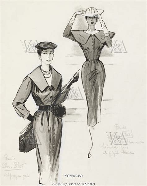 christian dior 1943|Christian Dior fashion sketches.